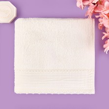 Matmel Soft French Cottage Kroşeli Yüz Havlusu - Ekru - 50X90 cm