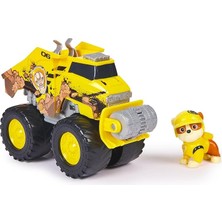 Patrol Rescue Wheels - Rubble’ın Buldozer Canavar Kamyonu, Rubble Köpek Figürlü, 3 Yaşından Büyük Çocuklar Için Oyuncak