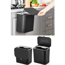 MCM Group Fonksiyonel 2 Yönlü Açılır Kapaklı Kullanışlı Mutfak Tezgah Üstü Veya Dolap Askılı Çöp Kovası 15 Lt