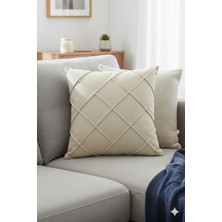 Nisahometeks Leke Tutmaz Silinebilir Kapitoneli Kırlent Yastık Kılıfı