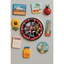 Nurdic Modern ve Dekoratif Yuvarlak Buzdolabı Magneti Magnet Büyük Boy 10X10 cm - Jant