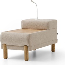 Doğtaş Legna Teknolojik Modül 52x105x56,5 cm Krem Polarlı Örme Kumaş 2 Yıl Garantili