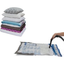 Vakumlu Hurç Poşet Saklama Torbası (Large 50X70) - Plastik, Karışık, Fermuarlı, Su Geçirmez, Elastik ve Dayanıklı, Vakumla Kapatılabilir, Boyut Ayarlanabilir