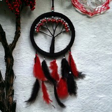 Falconex Siyah Kırmızı Hayat Ağacı Dream Catcher