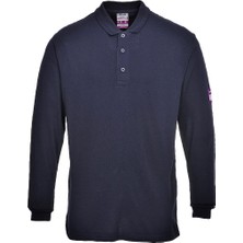 Portwest FR10 - Alev Almaz Anti-Statik Uzun Kollu Polo Shirt (Lacivert)