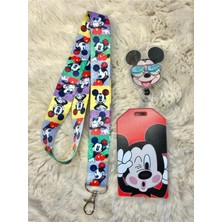 Hediyebum Miki Mouse Temalı Temalı Boyun Askı Ipi Yoyo ve Kartlık Set