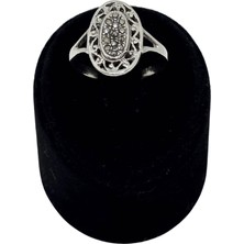 Oya Silver Şık Markazit Taşlı Tasarım Gümüş Vintage Kadın Yüzük