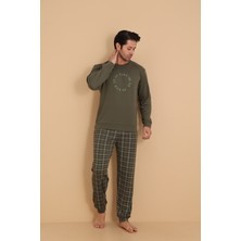 Wordex Flkn 7003 Interlok Kışlık Ekose Pijamalı Erkek Pijama Takımı
