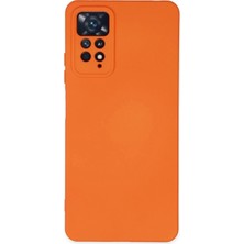 Marsilyan  Xiaomi Redmi Note 11 Pro Kılıf Nano Içi Kadife Silikon - Turuncu (K95)