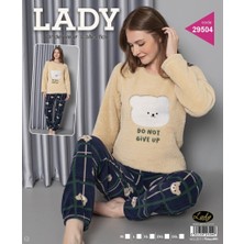 Umestyle Teddy Pelüş Ladt Underwear Collection2'li Bej Pijamatakımı