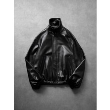 Baselco Vintage Bomber Oversize Deri Ceket