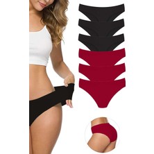 MELENERS 6 Adet Kadın Dikişsiz Lazer Kesim Esnek Iz Yapmayan Külot S5