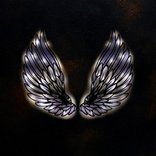 Lucenda Epoksili Kişiye Özel Mavi Melek Kanadı Figürlü Tablo Dekoratif Duvar Dekorlu Gece Lambası