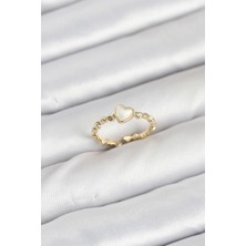 Claris Pirinç Gold Renk Kalpli Model Kadın Yüzük