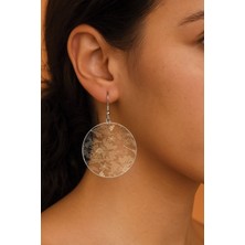 Nurdic Kadın Küpe Desenli Stilist Kancalı 3.5X5CM Yuvarlak Şeffaf Küpe Island