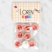Loren Crafts 8'li Emzik Düğme - 1006