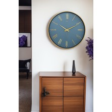 Galaxy Premium Kasa Romen Rakamlı Duvar Saati Mavi