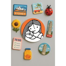 Nurdic Modern ve Dekoratif Yuvarlak Buzdolabı Magneti Magnet Büyük Boy 10X10 cm - Patili Dostum