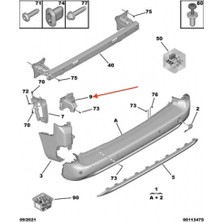 Maher Peugeot Partner / Citroen Berlingo / Opel Rifter 2019 Sonrası / Fiat Doblo 2023 Sonrası Arka Sol Tampon Bağlantı Braketi Oem No (9816808580)
