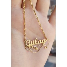 Özgür Takı 925 Ayar Gümüş 24 Ayar Altın Kaplama Isimli Kolye