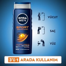 Storemax Nıvea Men Erkek Sports Duş Jeli, 500 Ml, 3ü 1 Arada Kullanım, Vücut, Yüz ve Saç, 24 Saat Ferahlık, Enerji Veren Koku