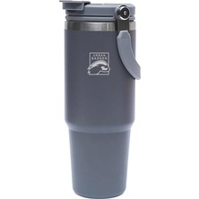 Misda Store Badger Gizli Pipetli Gri Çelik Termos 900 Ml, Dayanıklı Kamp Ekipmanları, Kamp Aksesuarları, Açık Hava Sporları, Doğa Sporları, Yürüyüş, Kamp Mutfağı, Kamp Malzemeleri