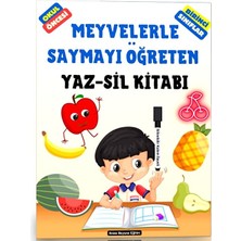 Enine Boyuna Eğitim Çocuklara Meyvelerle Saymayı Öğreten Yaz-Sil Kitabı