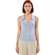 Ersefa Kadın Ince Triko Polo Yaka Üst Zamansız Şıklık ve Rahatlık Sunar Kaliteli Şık Rahat Modern