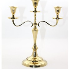 Topdan Pirinç 3'lü Şamdan Model 1