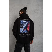 Etiler Collection Erkek Astronot Baskılı Kapüşonlu Sweat - Siyah