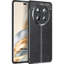 Mena Rise 7 Lite Kılıf Deri Dokulu Silikon Siyah [ 7 Lite ile Uyumlu Kılıf - Siyah]