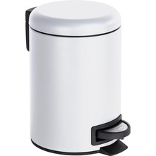 Leman Kozmetik Pedallı Kova Beyaz 3l Entegre Atık Torbası Tutuculu Beyaz