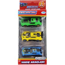 MCM Group Die Cast Metal 3'lü Yarış Arabaları Yeşil Araçlı