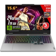 Lenovo Loq 15AHP10 Aı Amd Ryzen5 220 24GB Ddr5 1tb SSD RTX5050 8gddr7 15.6 IPS 144Hz Fhd Freedos 83JG006BTR Dizüstü Bilgisayar (Yapay Zeka Destekli)