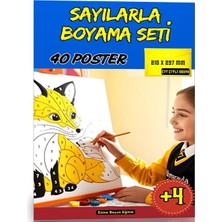 Enine Boyuna Eğitim Sayılarla Boyama Setiniz (Çıtçıtlı Dosya ile 40 Poster Boyama)