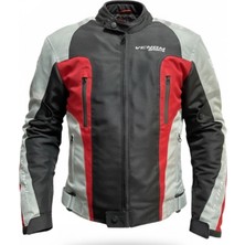 Venom Air Racing 4 Mevsim Motosiklet Montu Siyah Kırmızı Gri