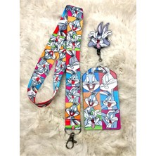 Hediyebum Rengarenk Bugs Bunny Boyun Askısı Yoyo ve Kartlık Set