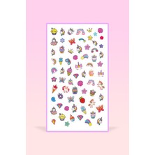 Le Mabelle Çok Renkli  Unicorn Temalı Kız Çocuk Tırnak Sticker