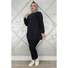 Pys Giyim Kadın Kolye Detaylı Taşlı Tesettür Tunik