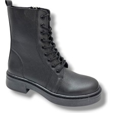 Şanzelize K-92-26 Anatomik Cilt Deri Fermuarlı Bağcıklı Postal Kadın Bot