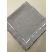 Meral Kurşun Collection Çeyizlik Piko Sarma Detaylı Dertsiz Masa Örtüsü Simsiz Gri