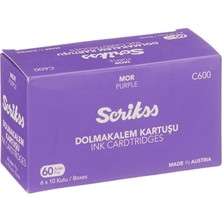 Kartuş Dolma Kalem Kartuşu 6'lı Blister 10'lu Paket Mor