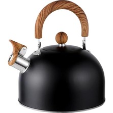 3l Düdüklü Kettle Su Isıtıcı Çaydanlık Paslanmaz Çelik Yüksek Islıklı Siyah