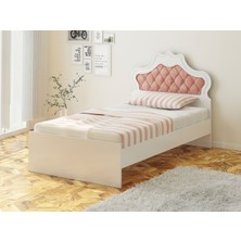 Storish Wing Başlıklı Karyola 90X190 Pembe