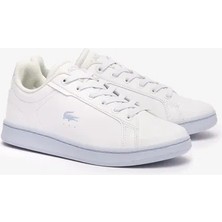 Lacoste Carnaby Pro Synthetic Fiber Lastik Bagcıklı Deri Unisex Çocuk Beyaz Sneaker - 747SUC00041T3