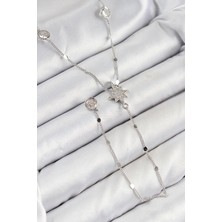 Claris Pirinç Zirkon Taşlı Kutup Yıldızı Model Gümüş Renk Y Kolye