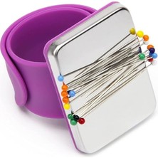 Renk Terzi Iğnedenliği Mıknatıslı Bileklikli Kare Iğnelik ve 250 Iğne