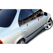 Chromeline Honda Civic 1996 - 2000 Uyumlu Krom Cam Çıtası 4 Parça Paslanmaz Çelik