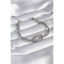 Mena Rise 316L Çelik Çelik Gold Renk Italyan Zincir Düğüm Model Kadın Bileklik - Lisinya