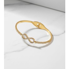 Sonsuzluk Aşk Sevgiliye Hediye Gold Çelik Kelepçe Sns103894